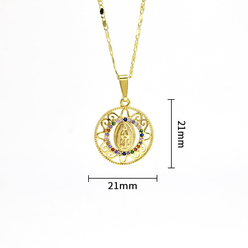 Wholesale Religious Copper Micro Inlaid Zircon Personalized Fashion Necklaces